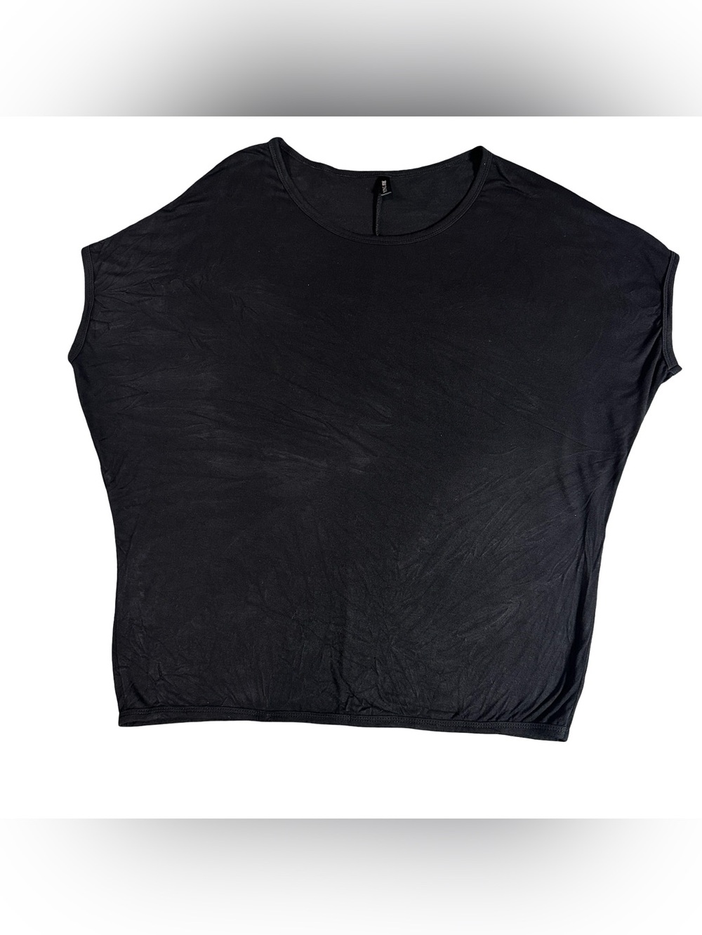Ying Jie Black Dolman Sleeve Waist-Tapered Stretch Knit Top Size L - Picture 1 of 5